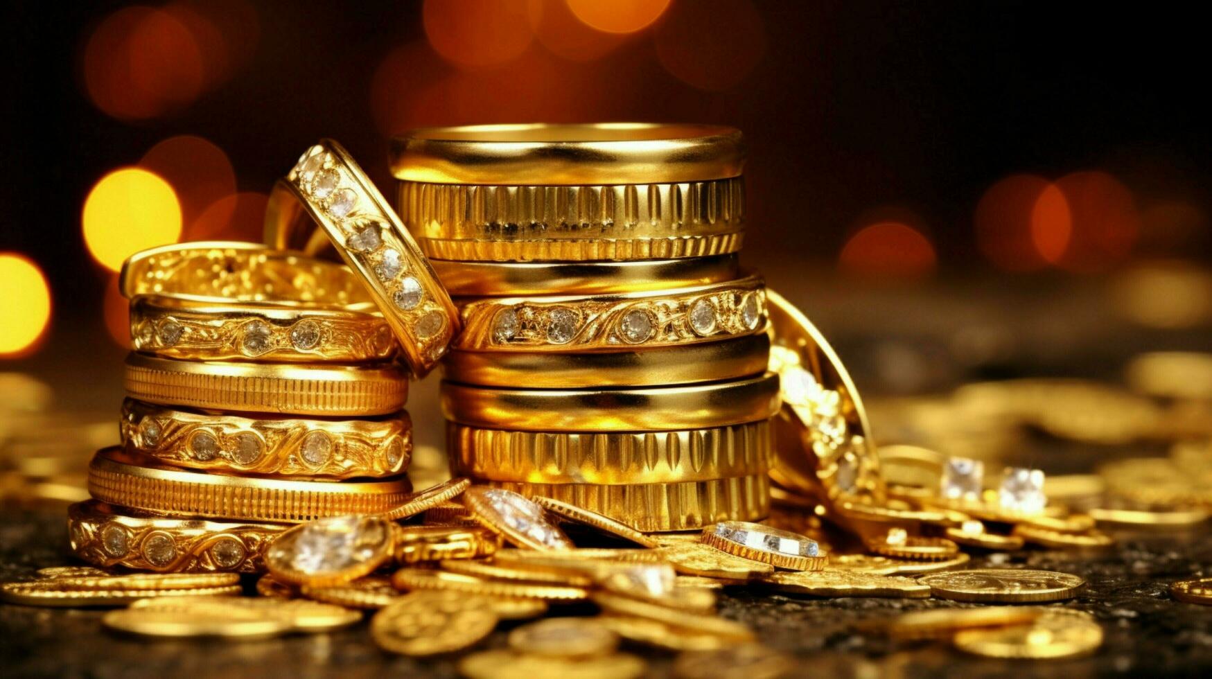 shiny gold jewelry a symbol of wealth photo