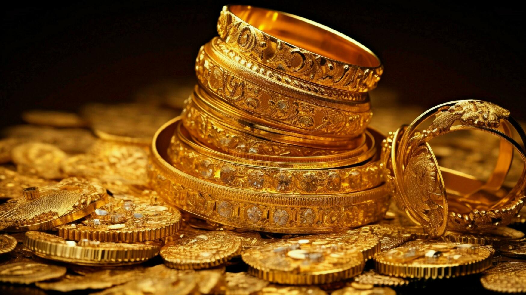 shiny gold jewelry a symbol of wealth photo