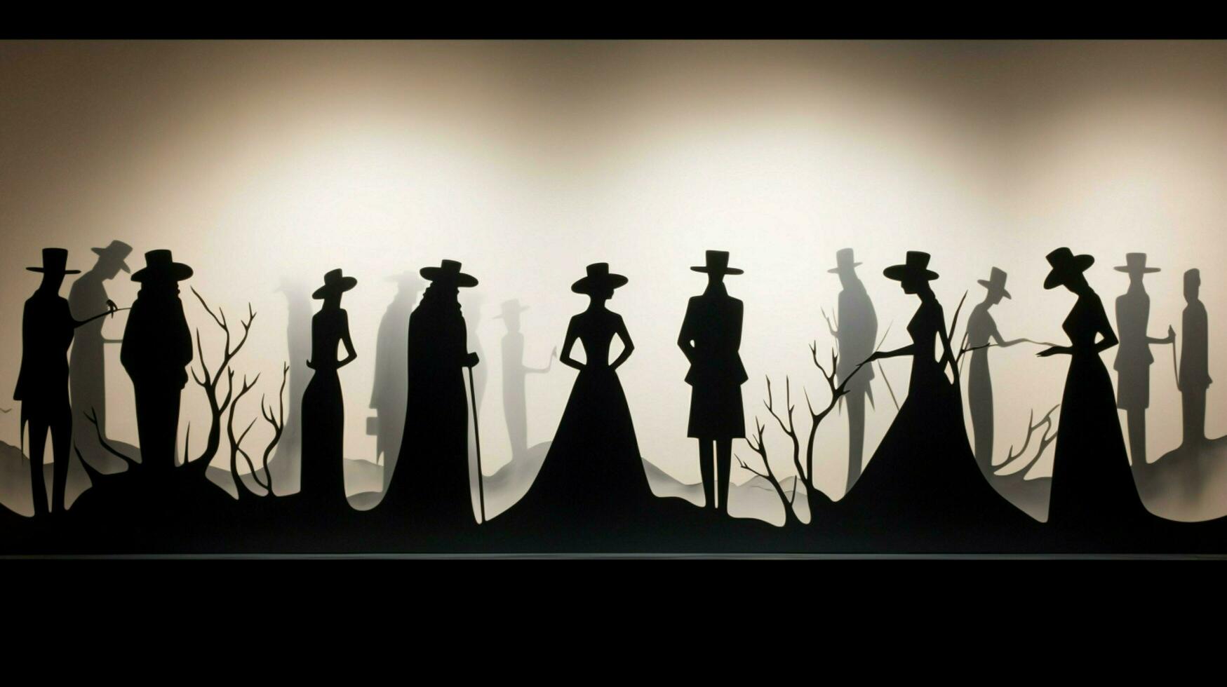 silhouetted figures evoke emotion and abstract imagination photo