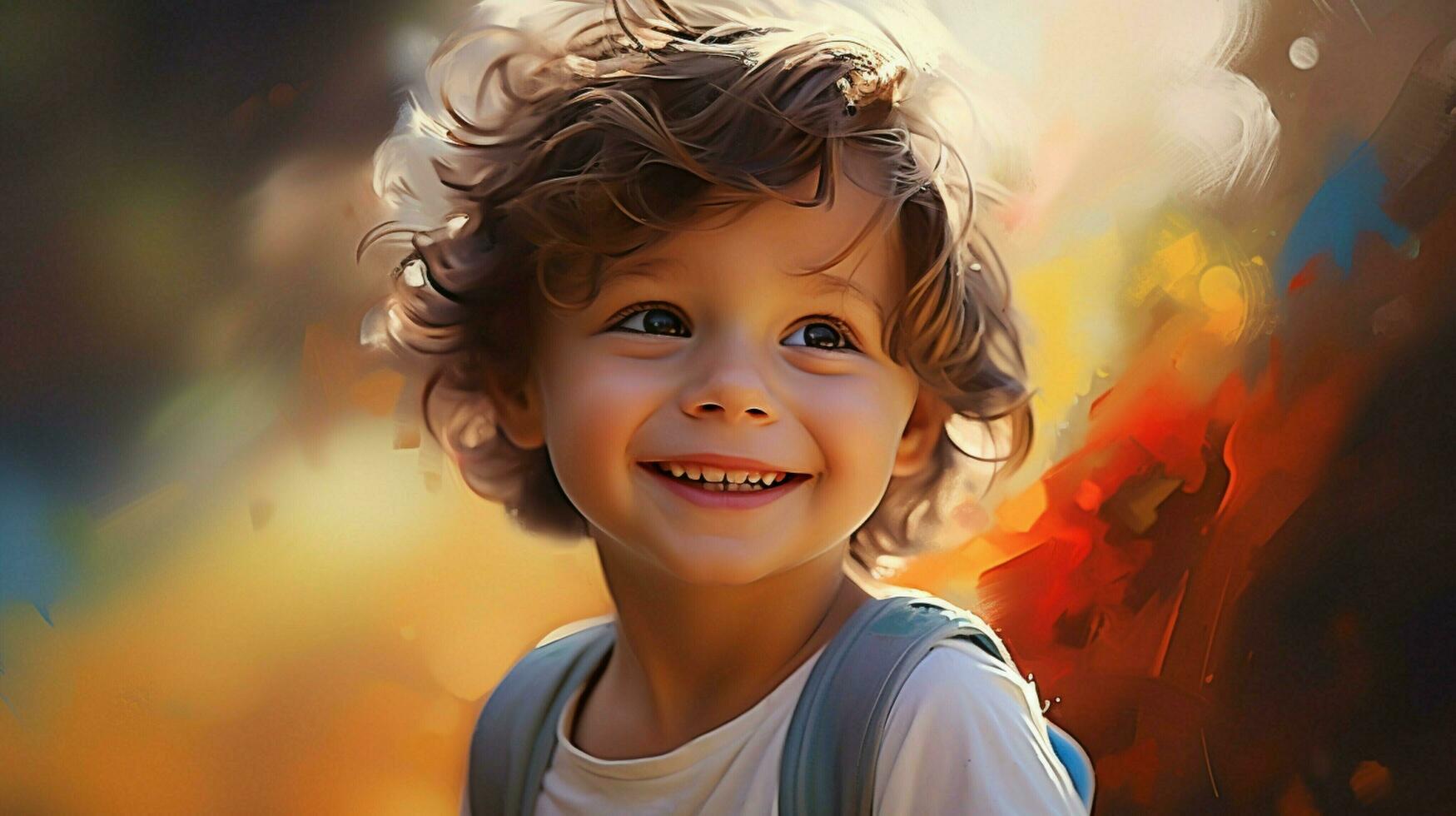 smiling child cheerful happiness cute portrait joy photo