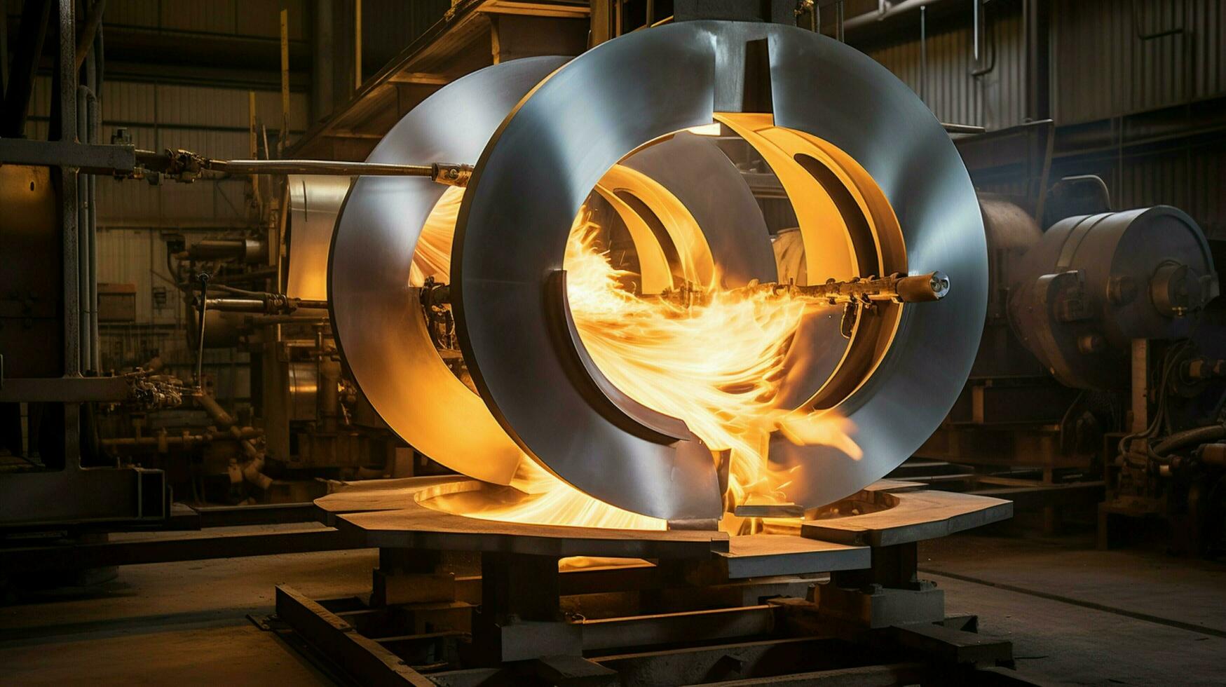 spinning propeller heats steel for modern oven manufacture photo