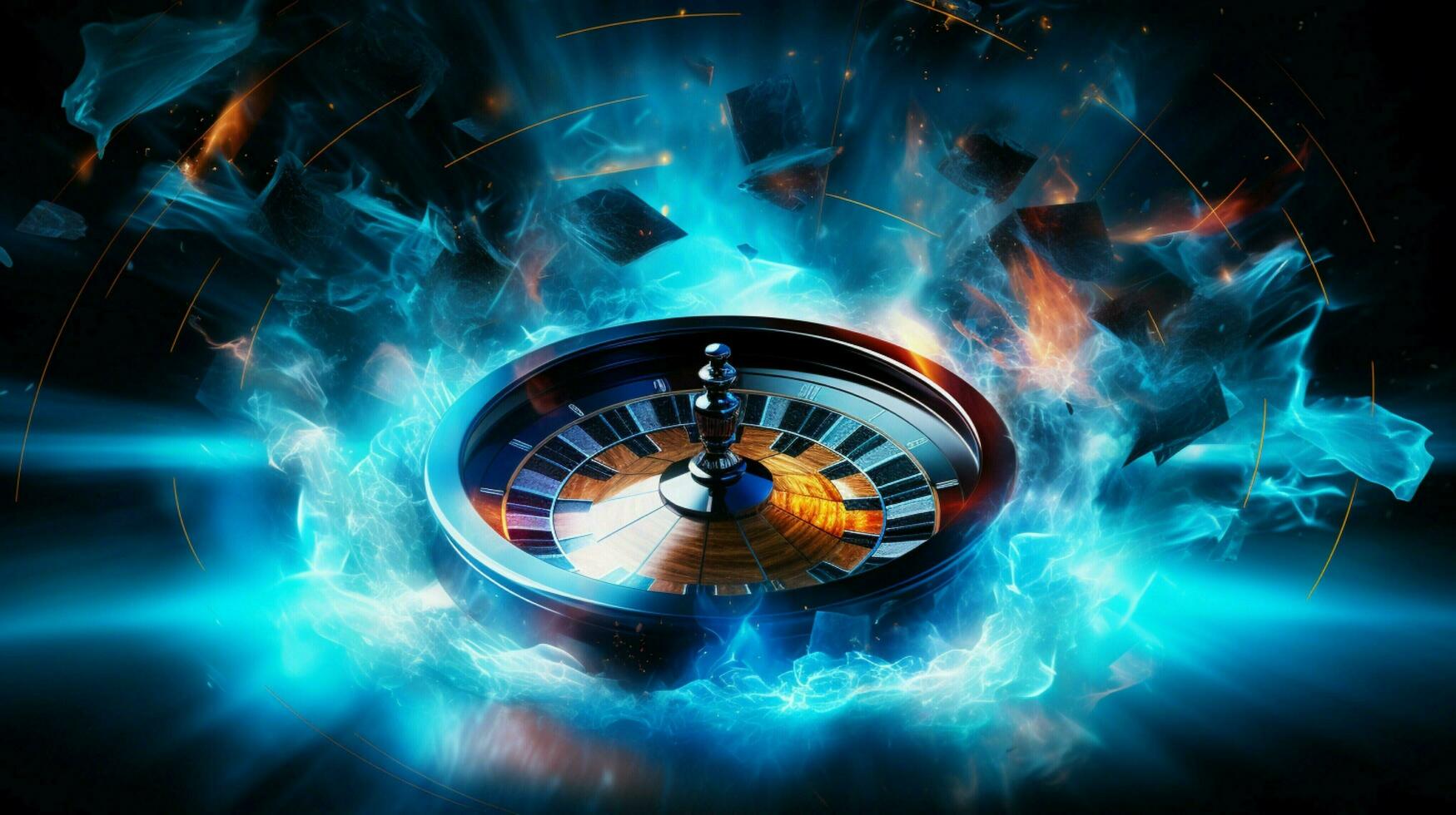 spinning roulette wheel blue flame jackpot casino ultimate photo