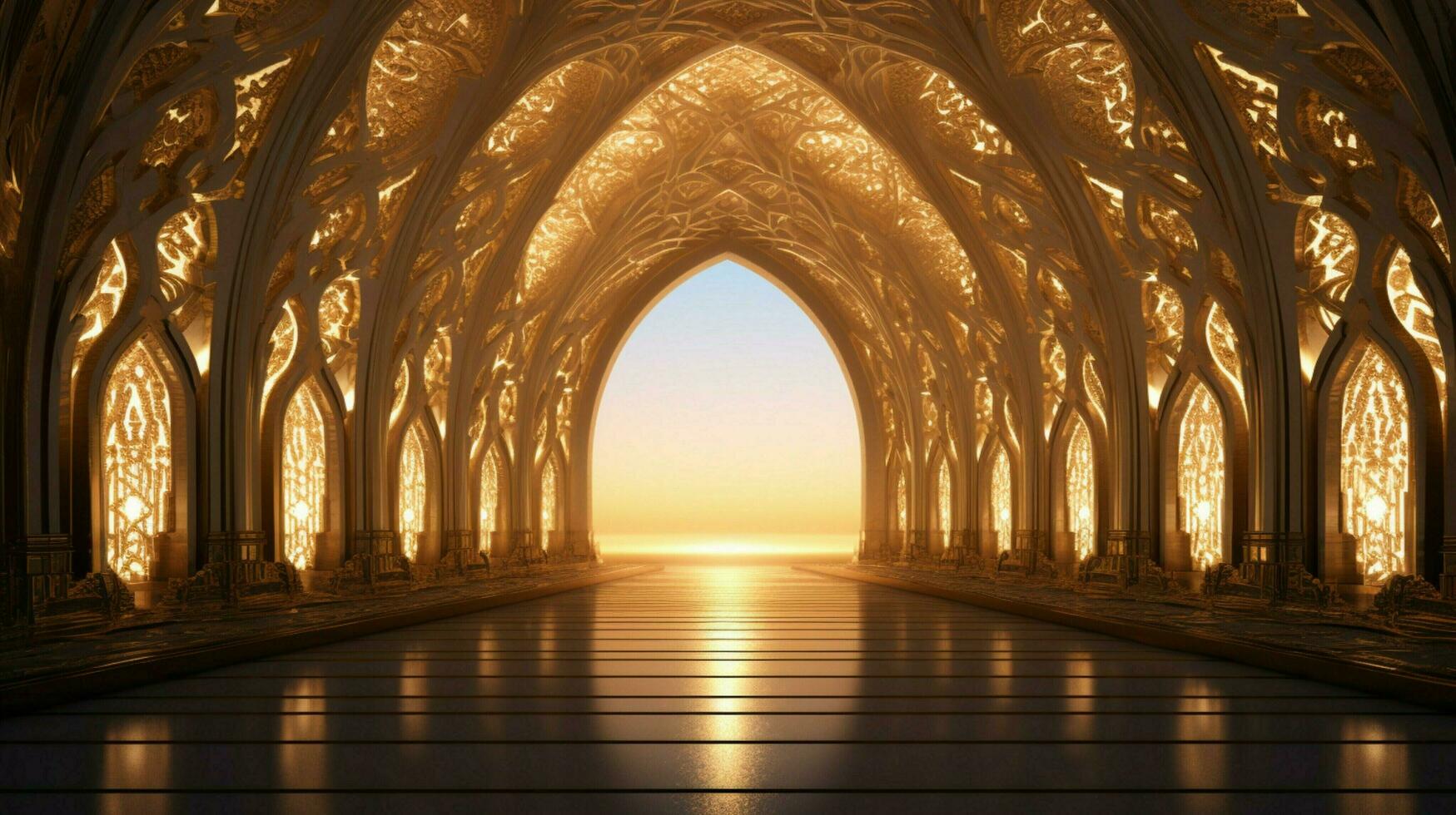 spirituality illuminated through ancient arches ornate photo
