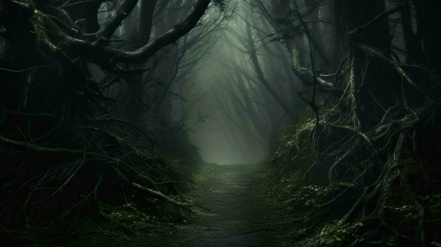 escalofriante bosque misterio horror belleza en naturaleza foto