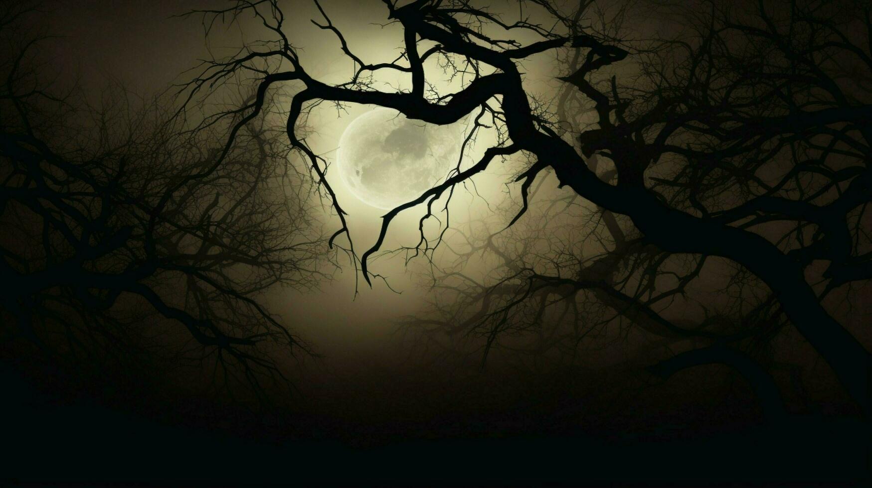 spooky silhouette of tree branch in forest mystery photo
