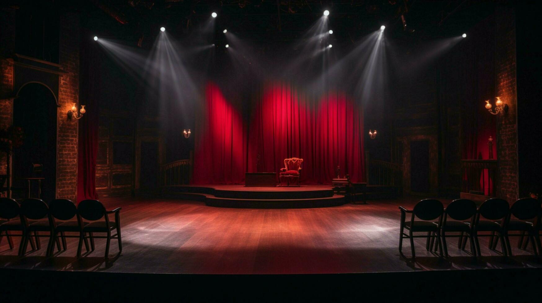 spotlight illuminates stage for professional theater photo
