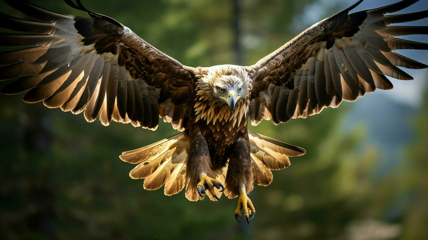spread wings majestic bird of prey soars photo
