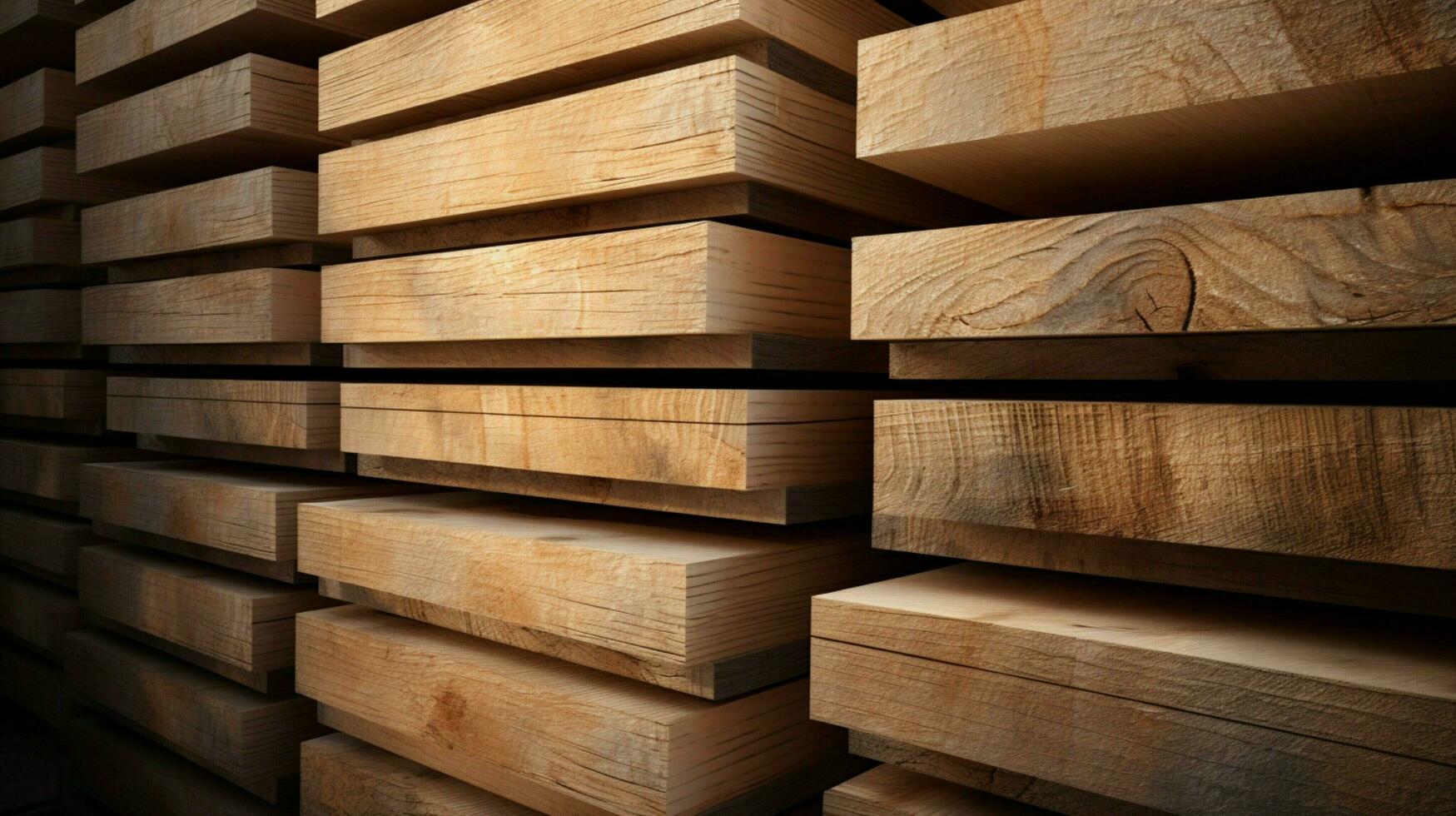 stacks of timber planks for building construction photo