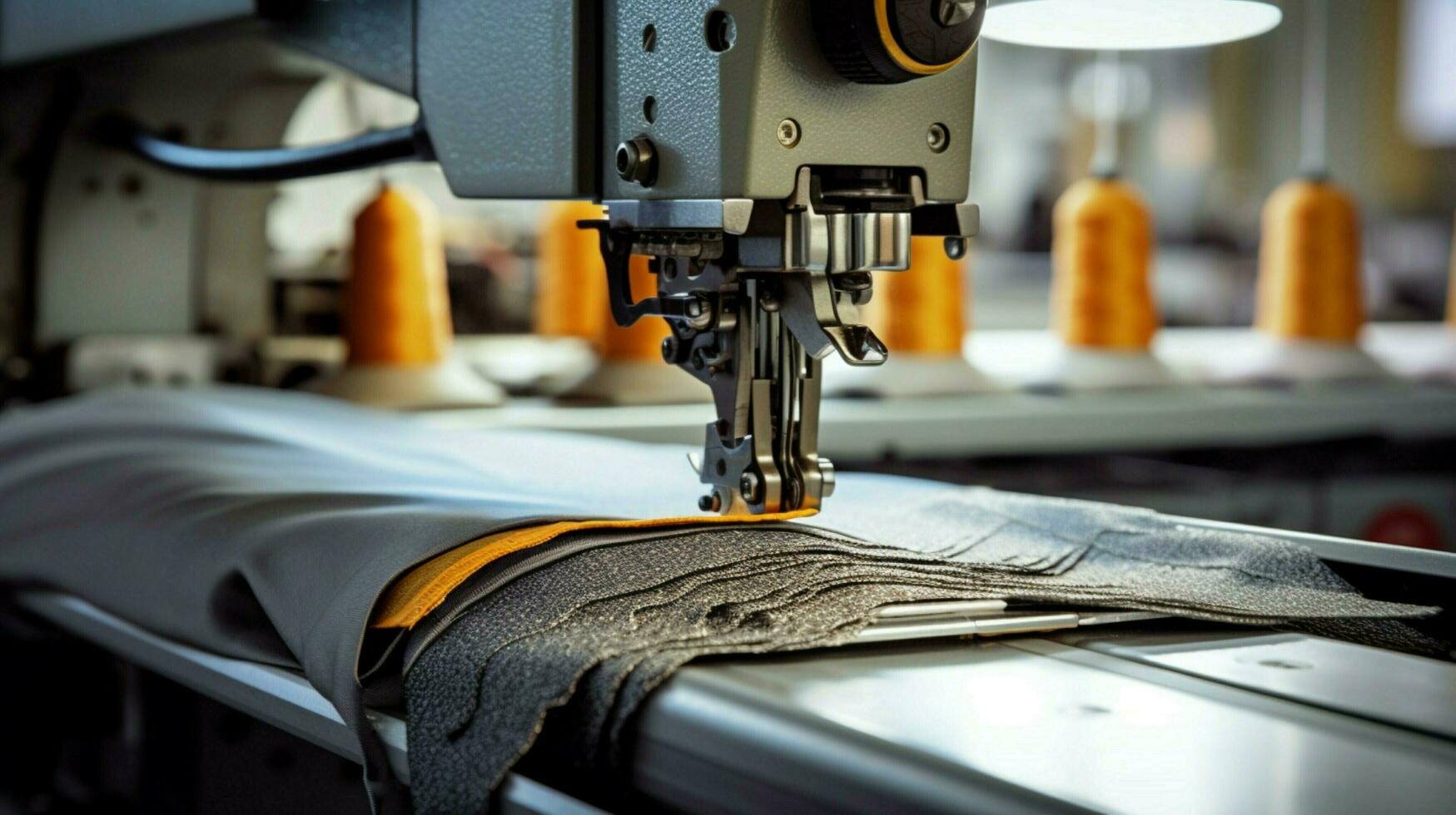 steel machinery sews garment with precision accuracy photo