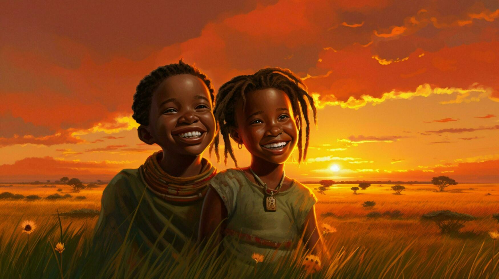 sunset smiles cultures and nature bring happiness photo