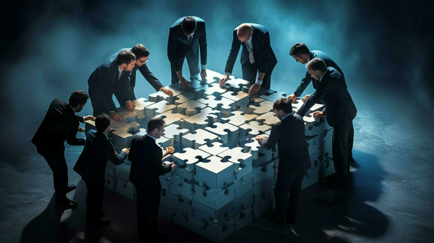 teamwork and strategy lead to business success photo