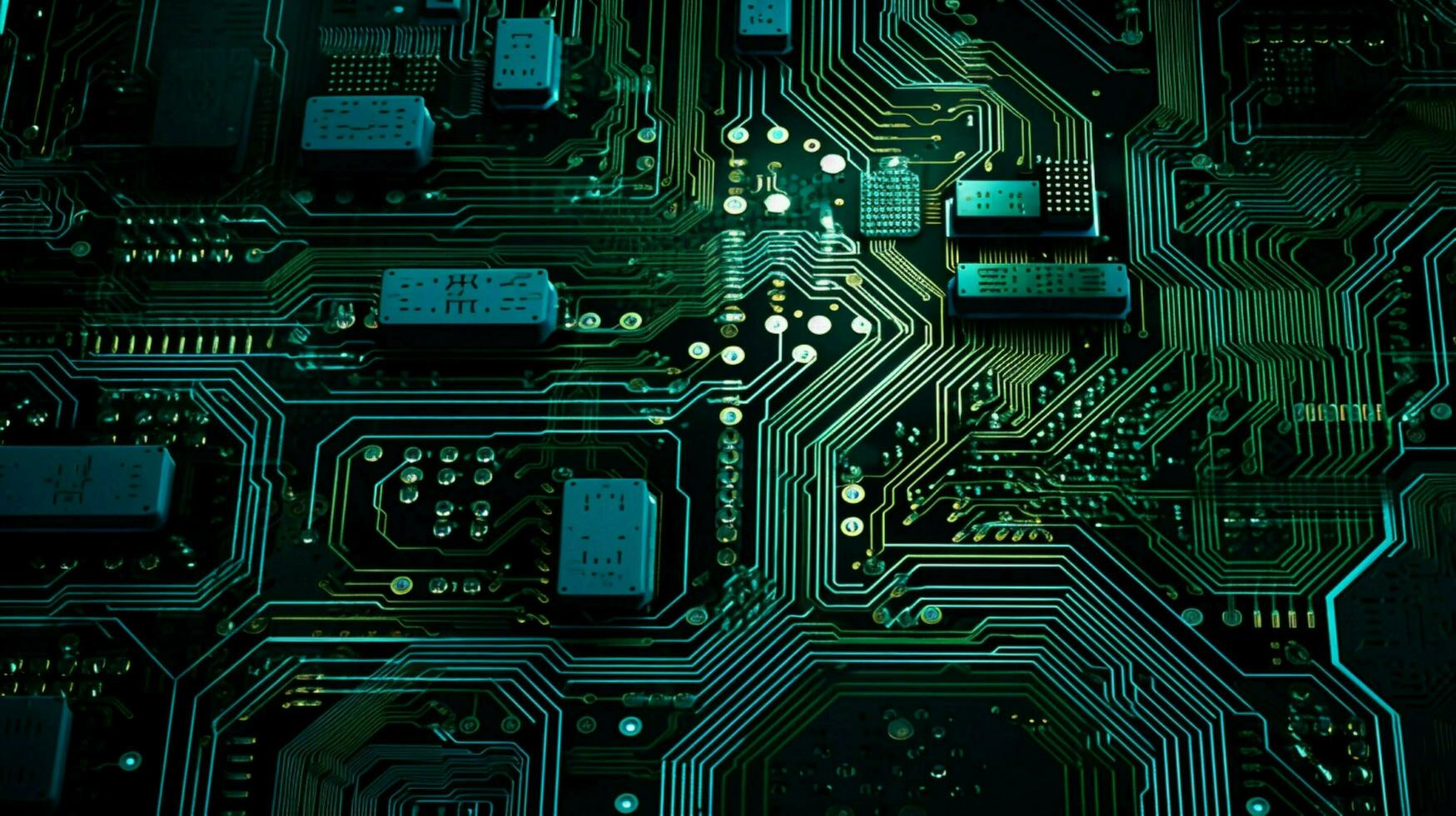 technology intricate circuit board a complex green blue photo