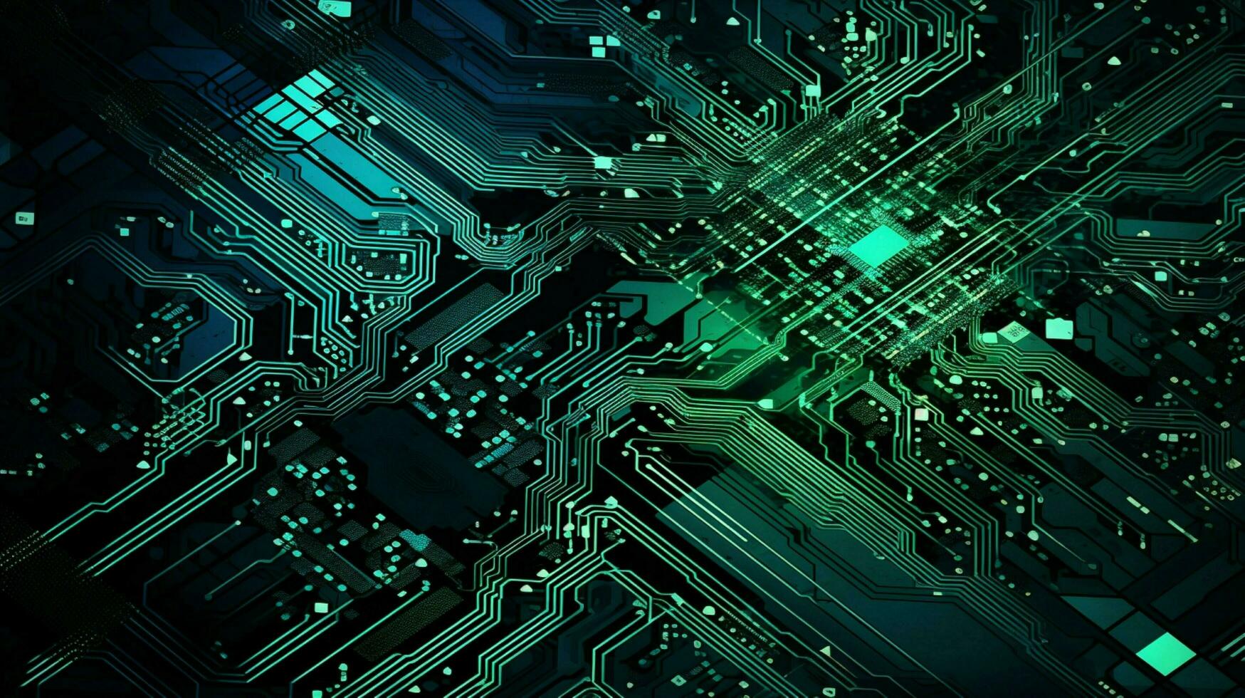 technology intricate circuit board a complex green blue photo