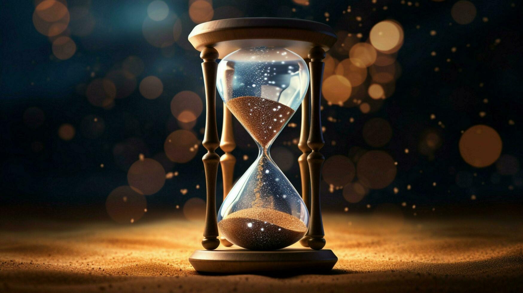 time flowing like sand in an hourglass countdown to celebrate photo