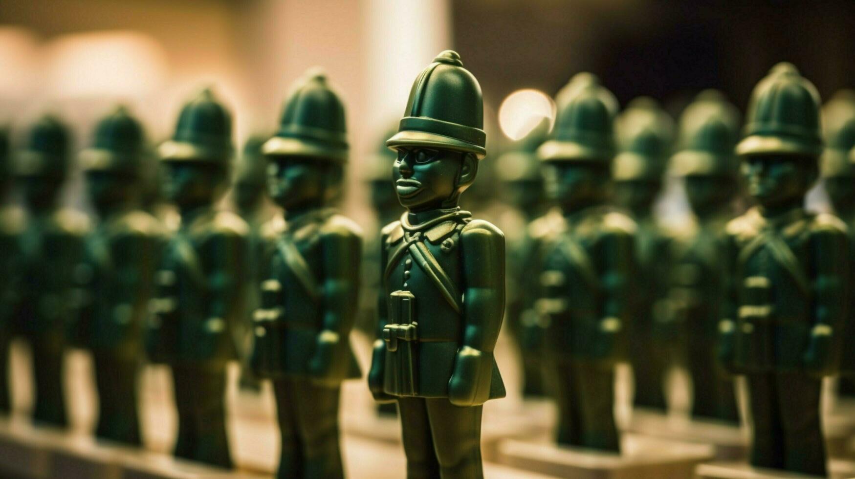 toy soldiers in a row ready for battle photo