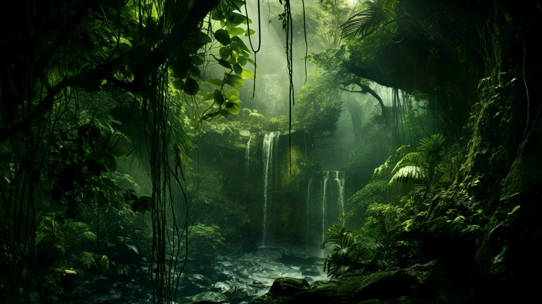 tropical rainforest adventure green mystery in nature photo