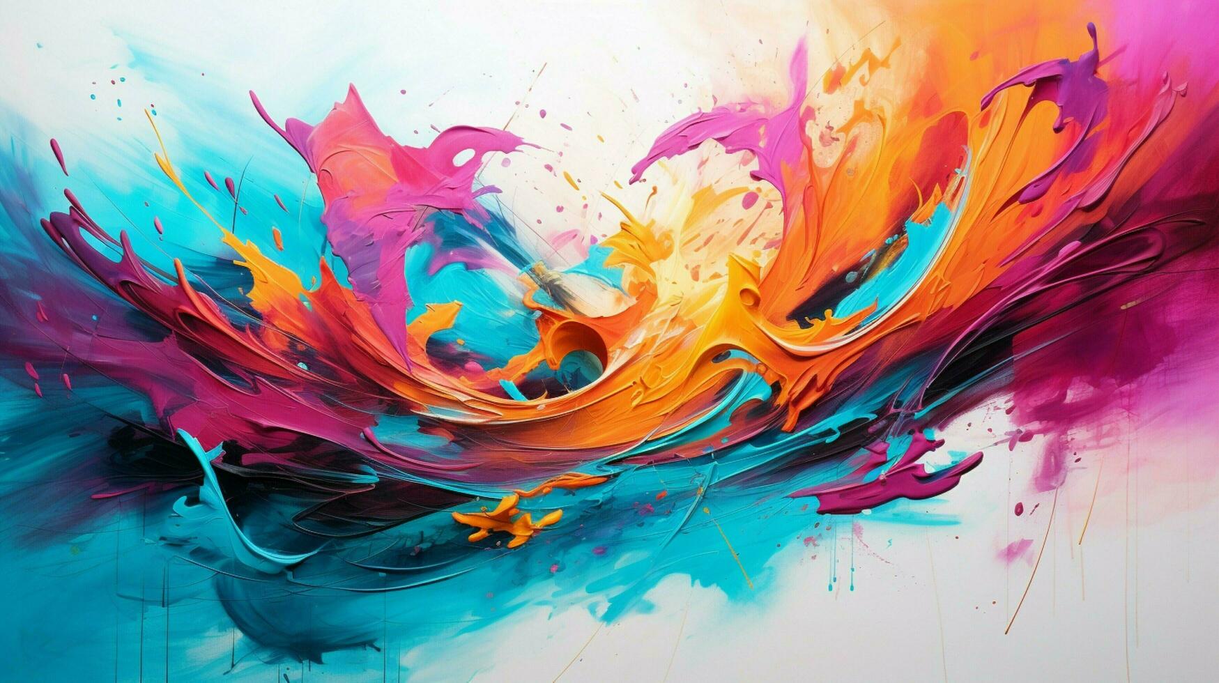 vibrant acrylic painting with chaotic brush strokes photo
