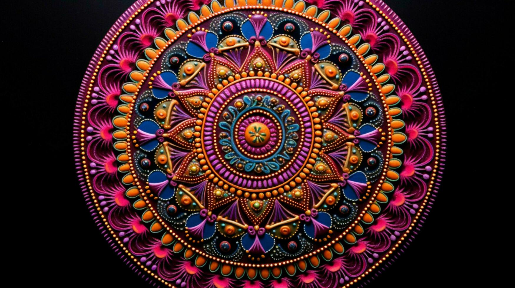 vibrant circular mandala depicts indian cultural elegance photo