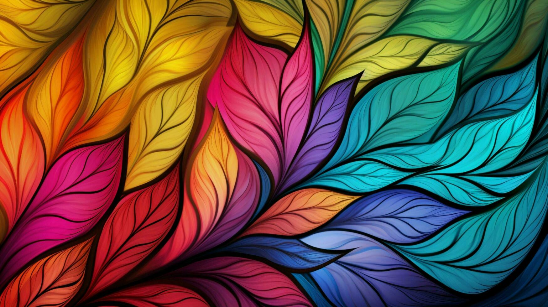 vibrant colored leaf abstract fractal pattern beauty photo