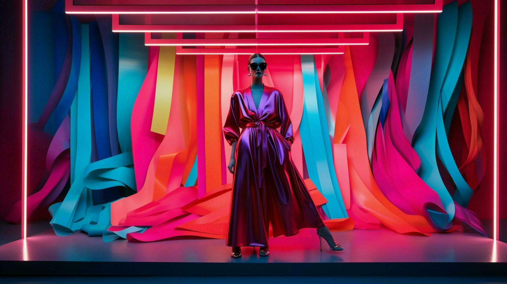 vibrant colors illuminate modern fashion collection backdrop photo