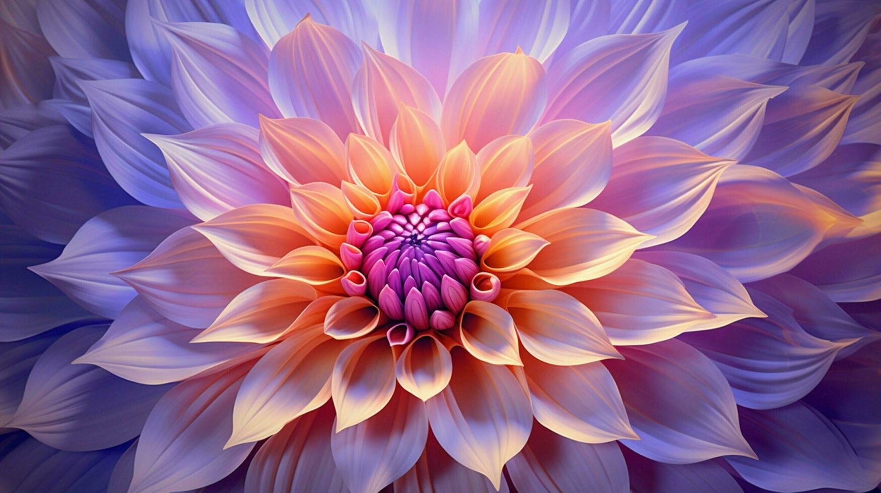 vibrant dahlia blossom organic beauty in nature fractal photo