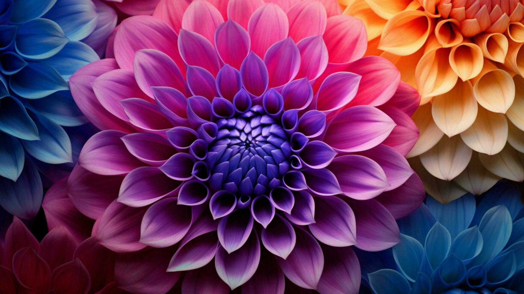 vibrant dahlia blossom organic beauty in nature fractal photo