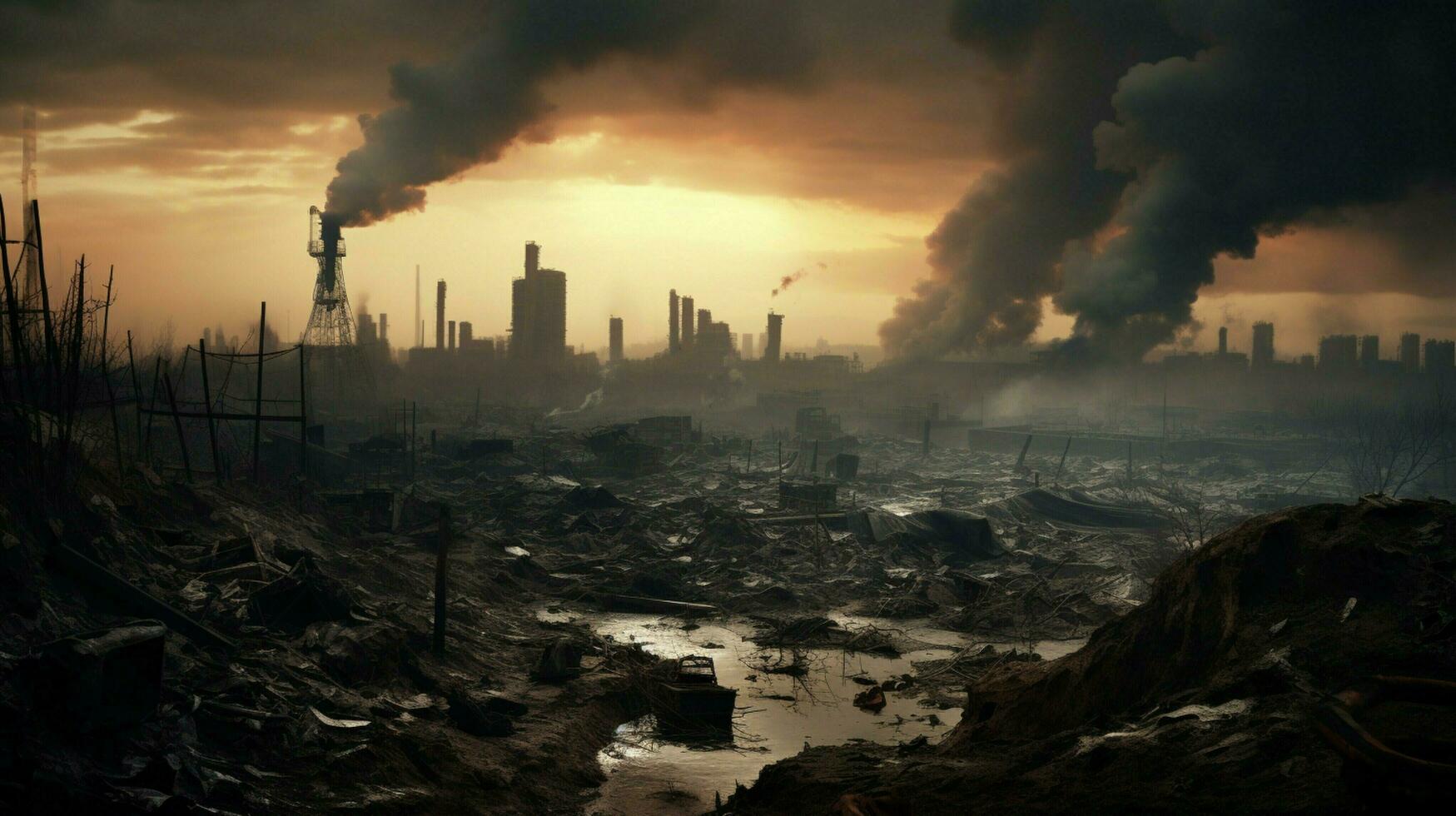 war forces industry to pollute environment air photo