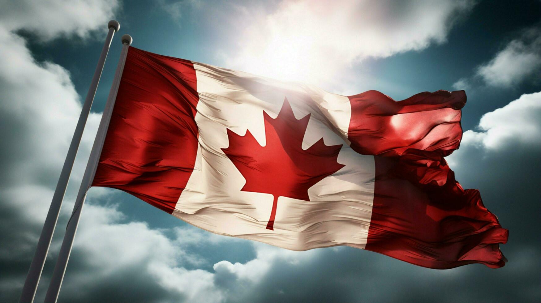 ondulación canadiense bandera simboliza patriotismo y orgullo foto