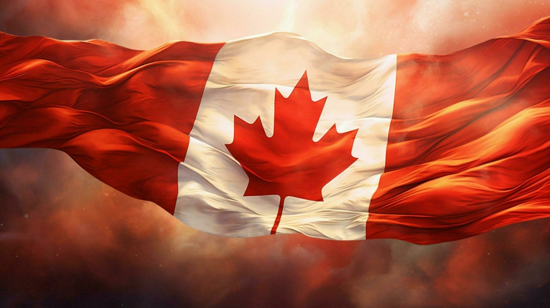 ondulación canadiense bandera simboliza orgullo y patriotismo foto