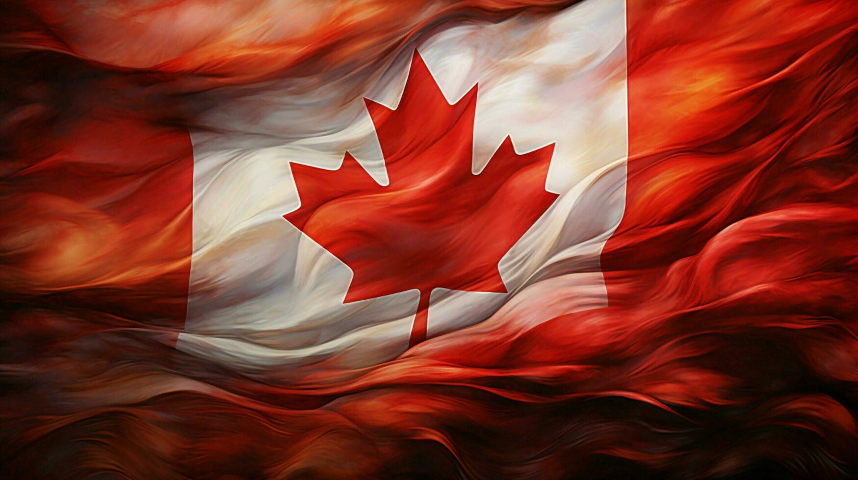 waving canadian flag symbolizes pride and patriotism photo