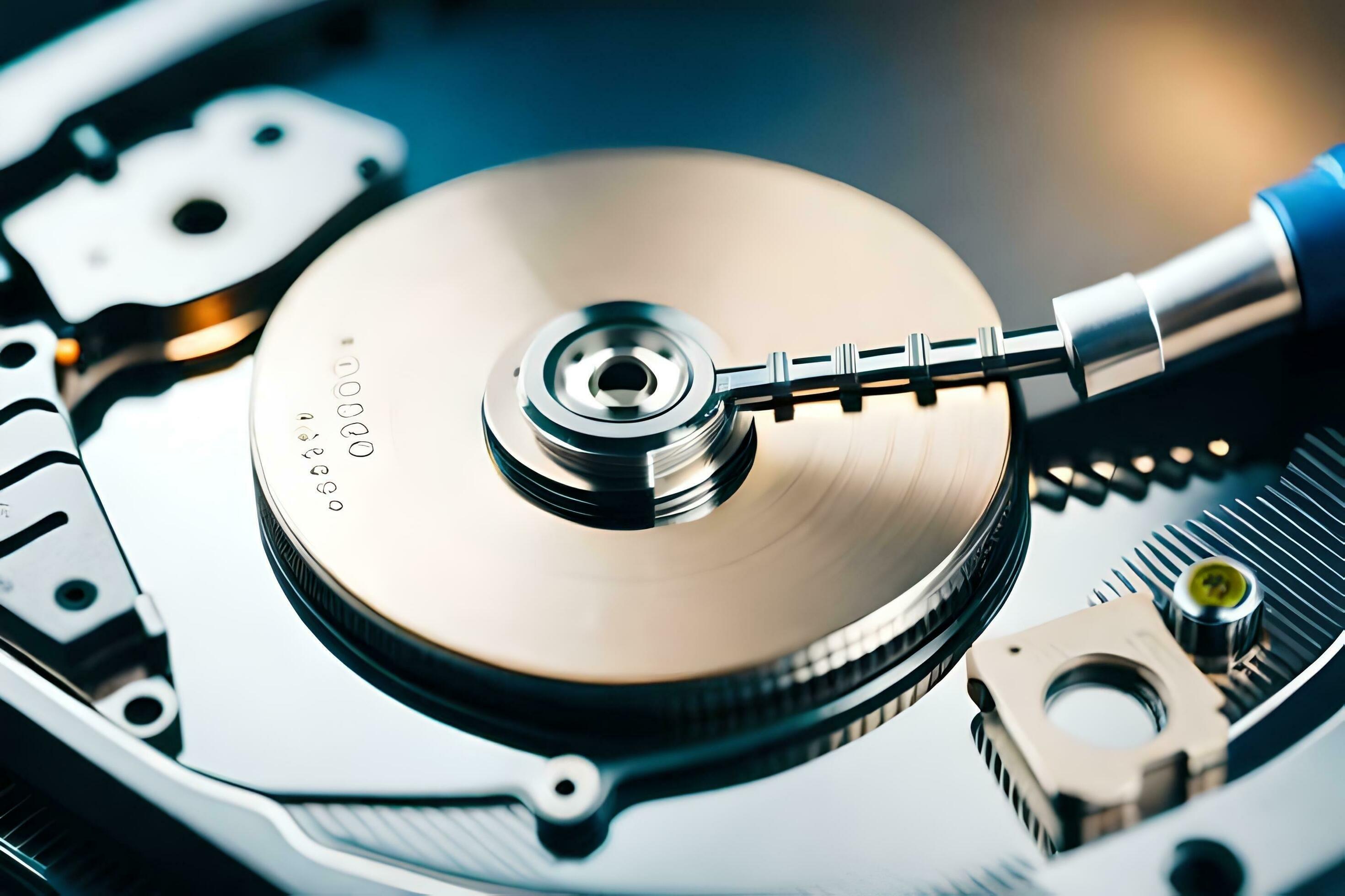 a person is using a screwdriver to open a hard drive. AIGenerated