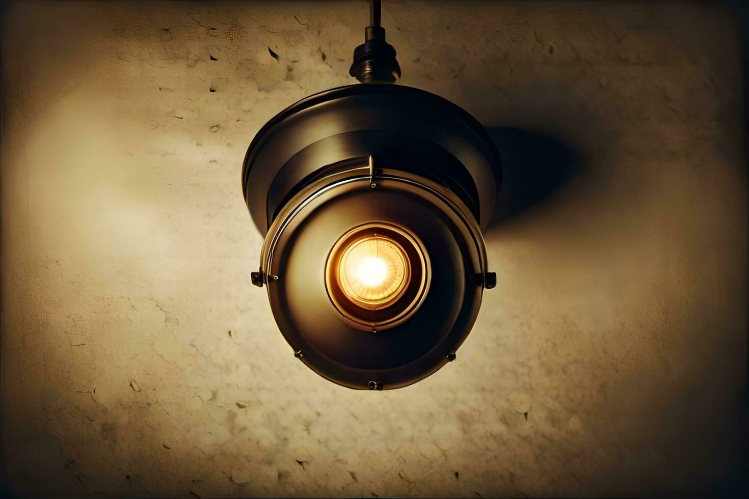 a light bulb hanging from a ceiling. AI-Generated photo