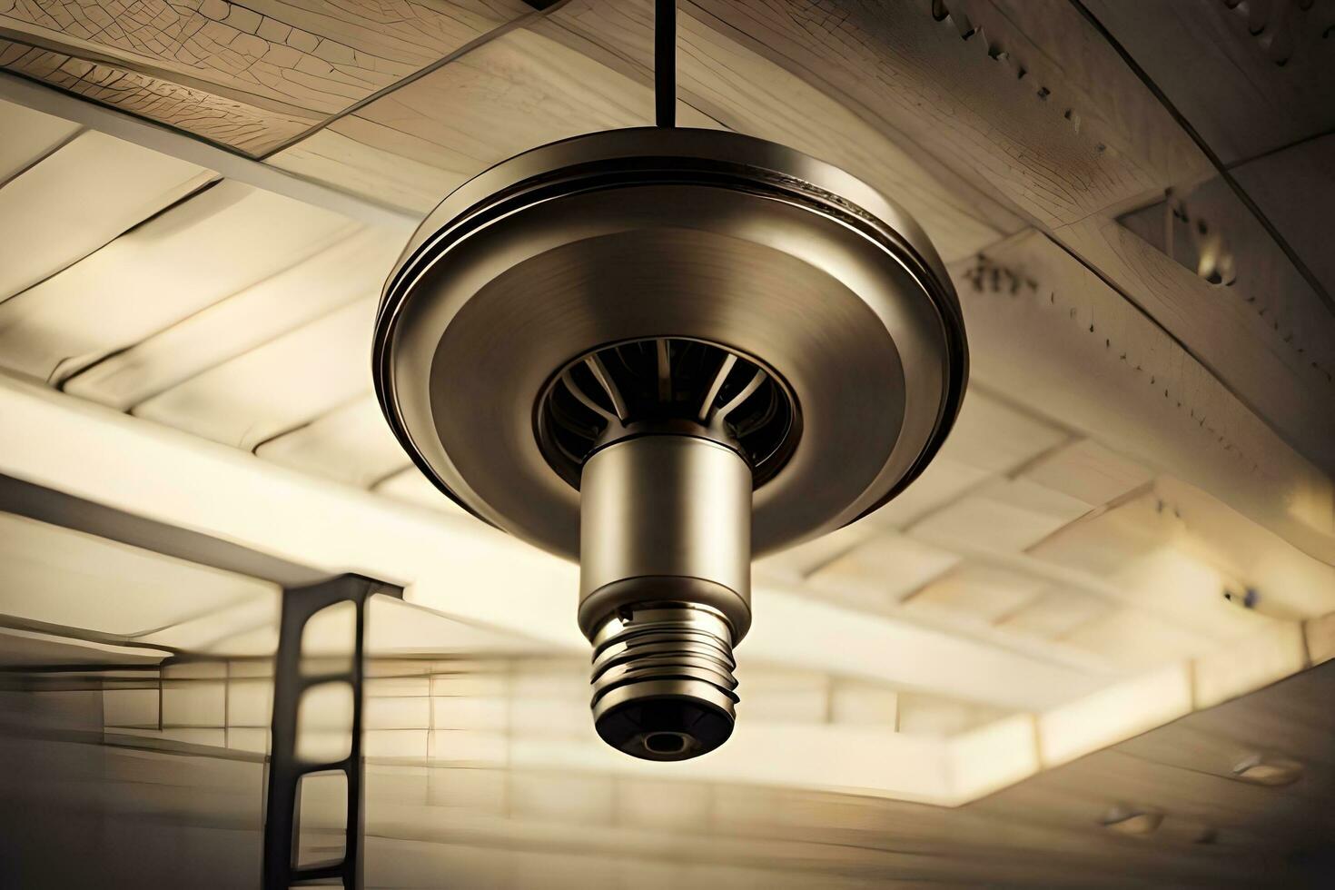 a light bulb hanging from the ceiling. AI-Generated photo