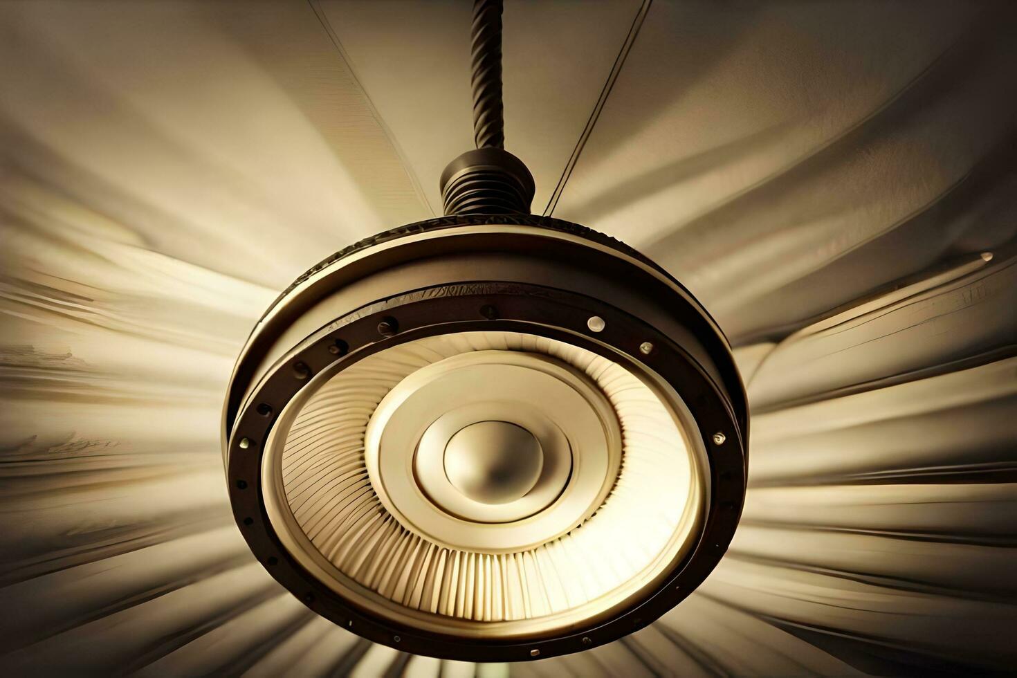 a light fixture hanging from the ceiling in a room. AI-Generated photo
