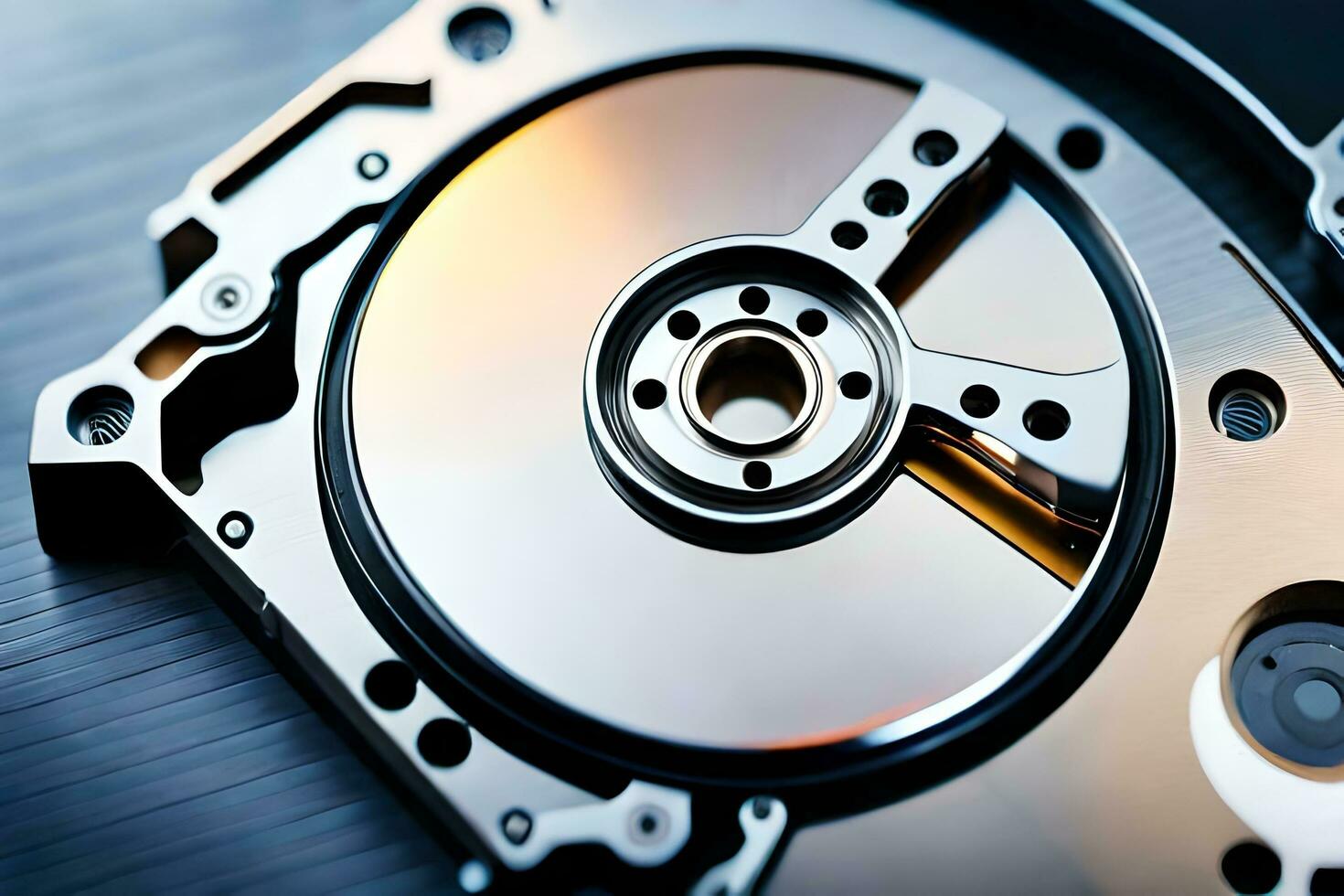 a close up of a hard drive. AI-Generated photo