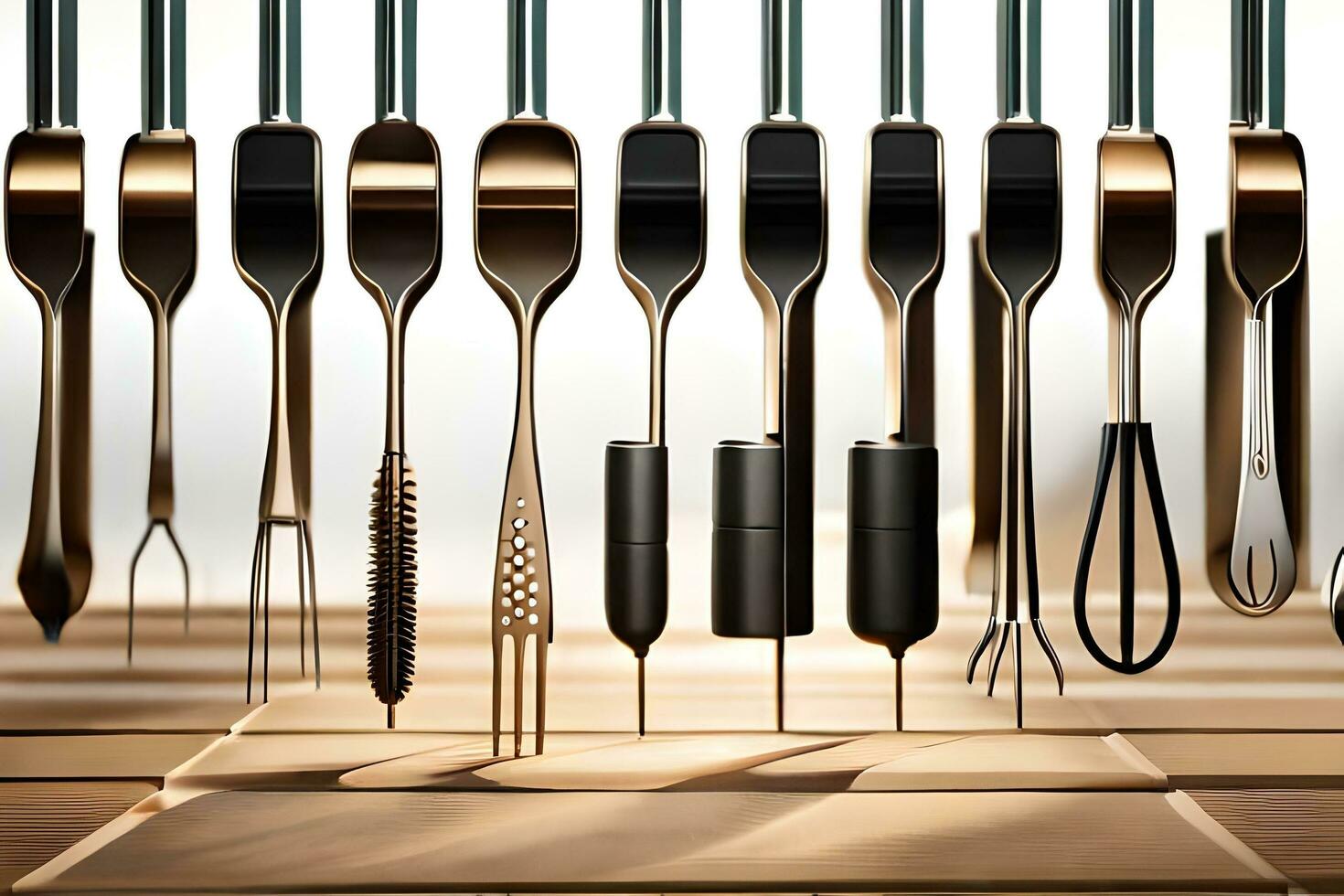 a group of different tools are arranged on a table. AI-Generated photo