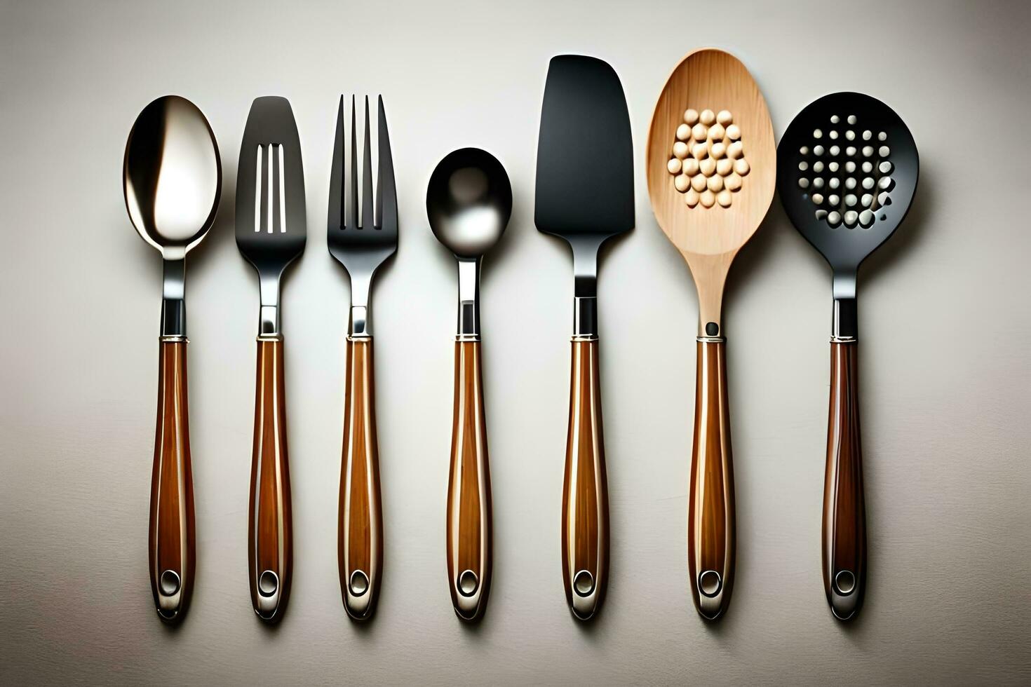 five different types of utensils are shown in this photo. AIGenerated