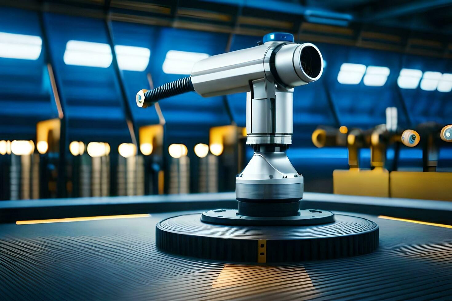 a machine is sitting on top of a conveyor belt. AI-Generated photo