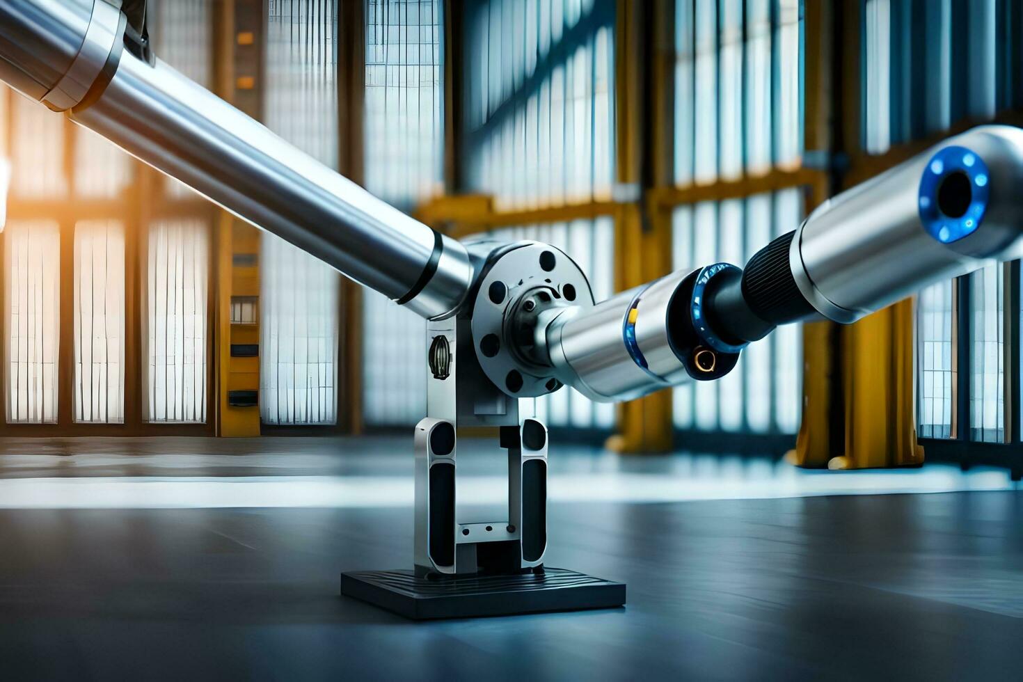 a robotic arm is holding a metal object. AI-Generated photo
