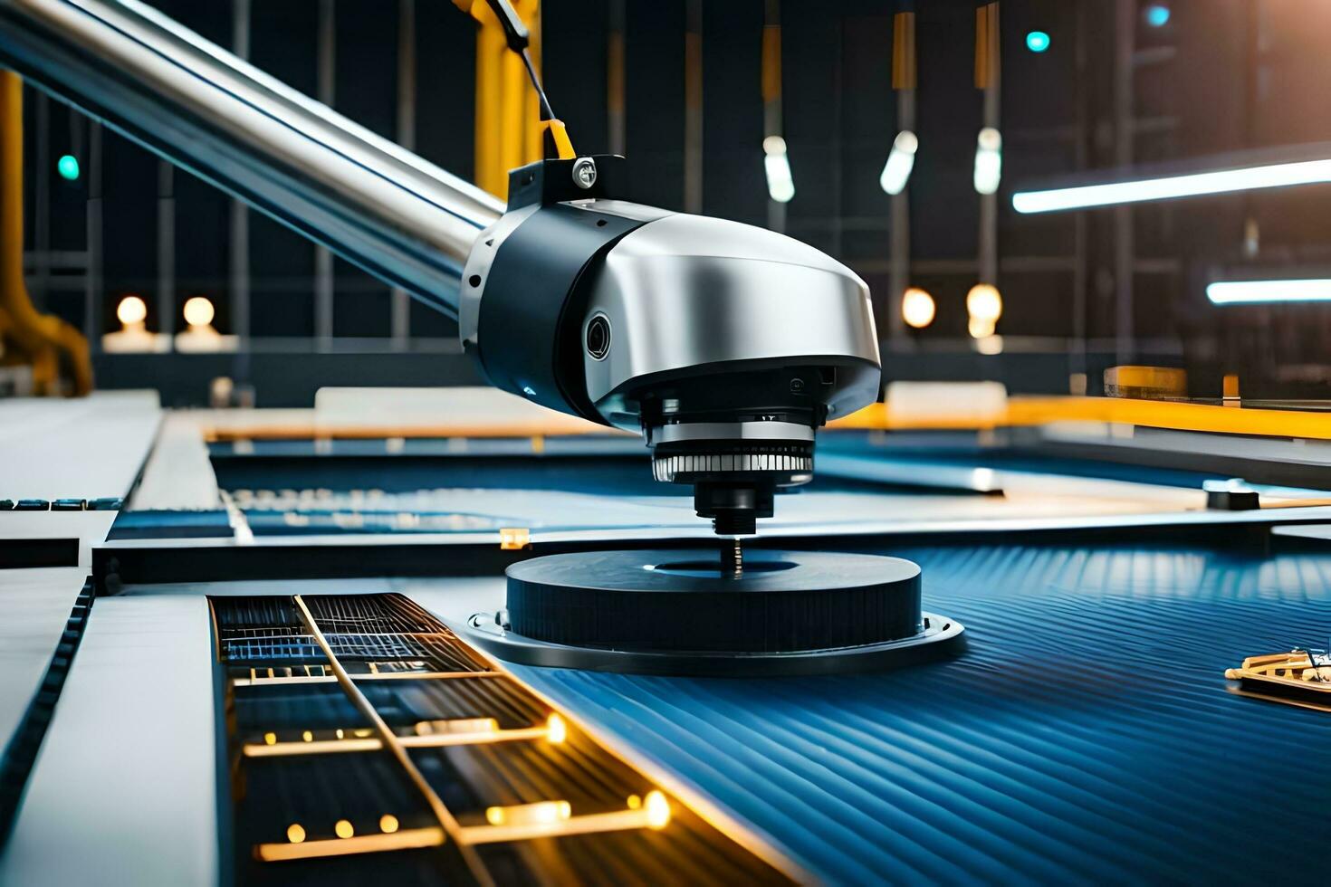 a robotic arm is working on a machine. AI-Generated photo