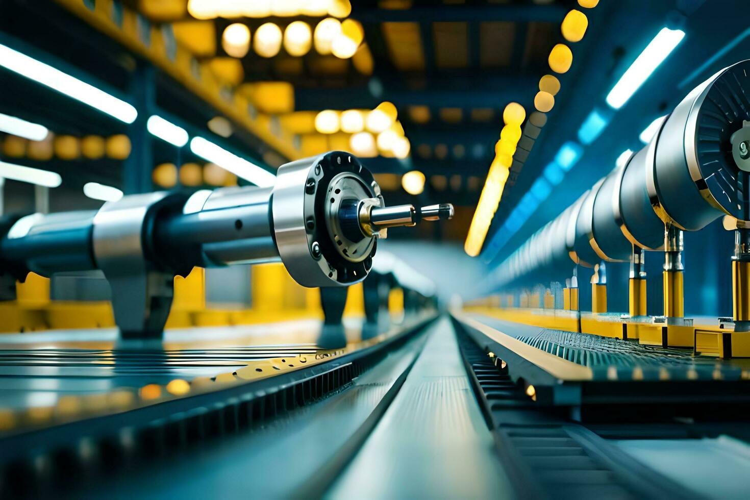 a machine is working on a conveyor belt in a factory. AI-Generated photo