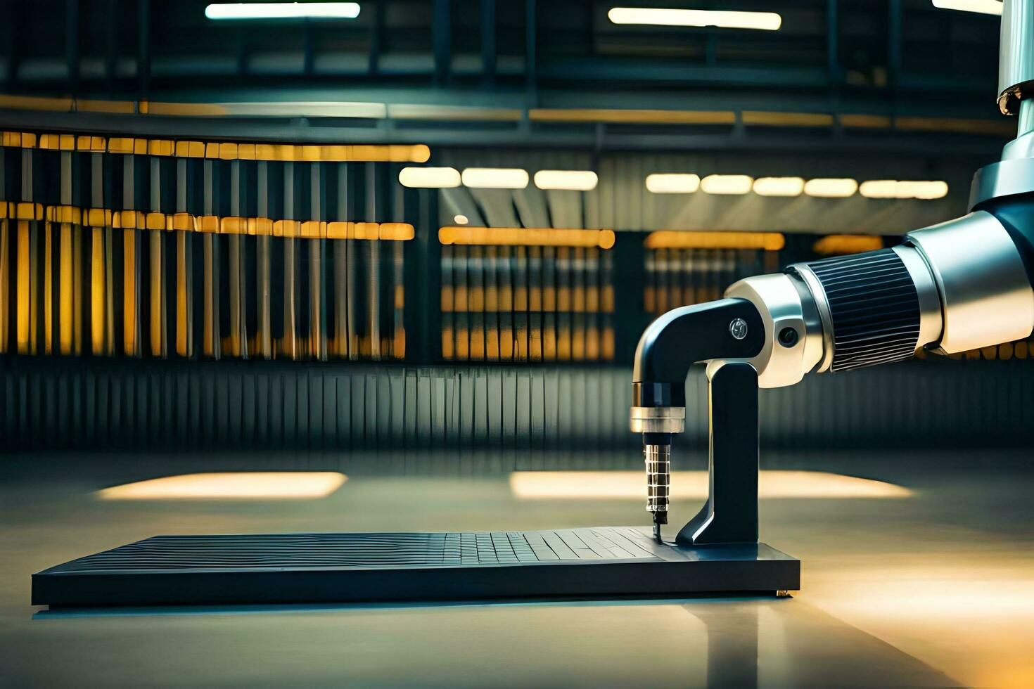 a robotic arm is holding a piece of metal. AI-Generated photo