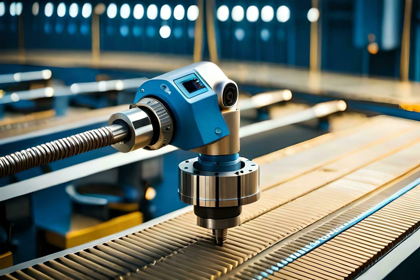a machine is working on a conveyor belt. AI-Generated photo