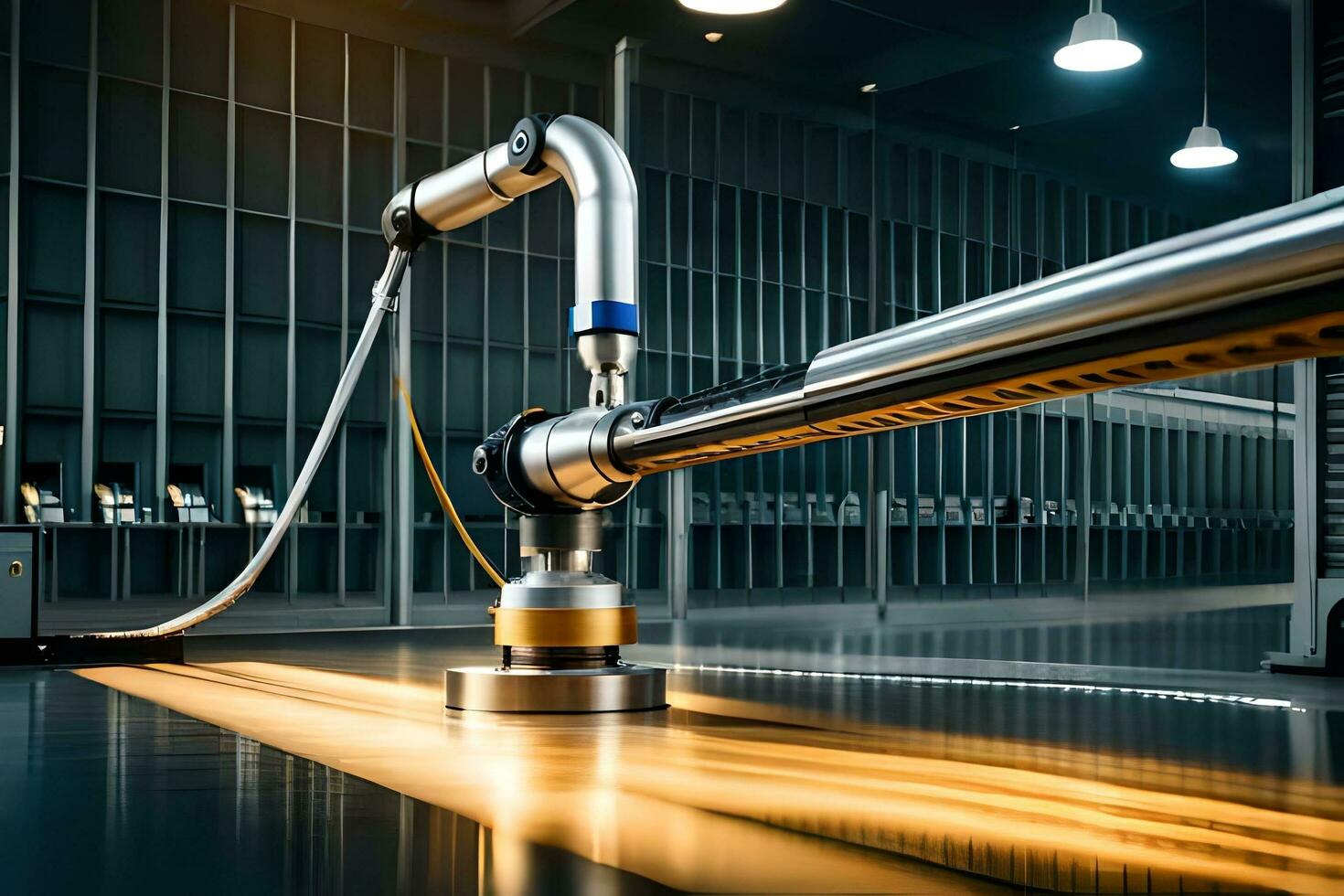 a machine is working on a machine in a factory. AI-Generated photo