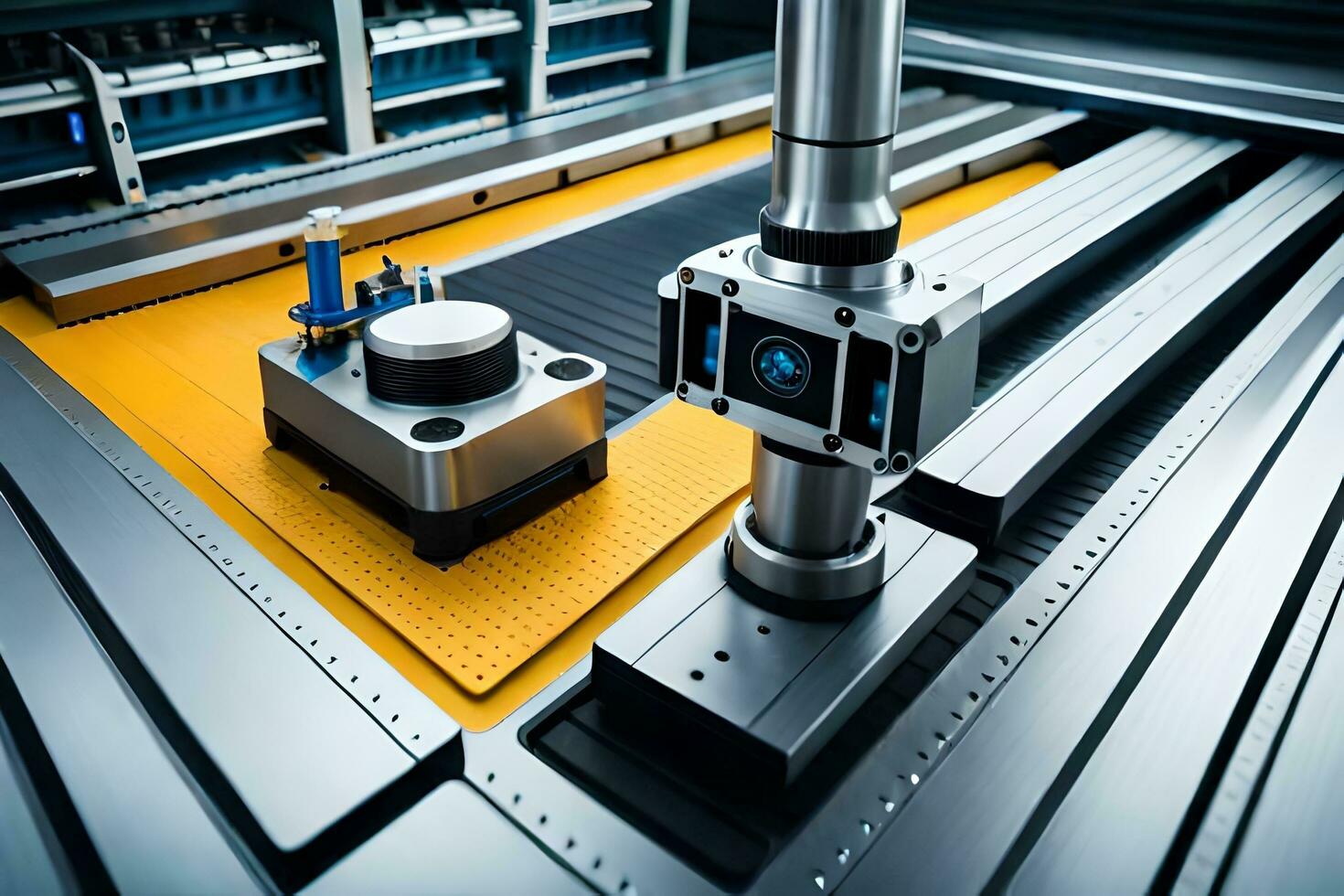 a machine with a metal arm and a machine on top. AI-Generated photo
