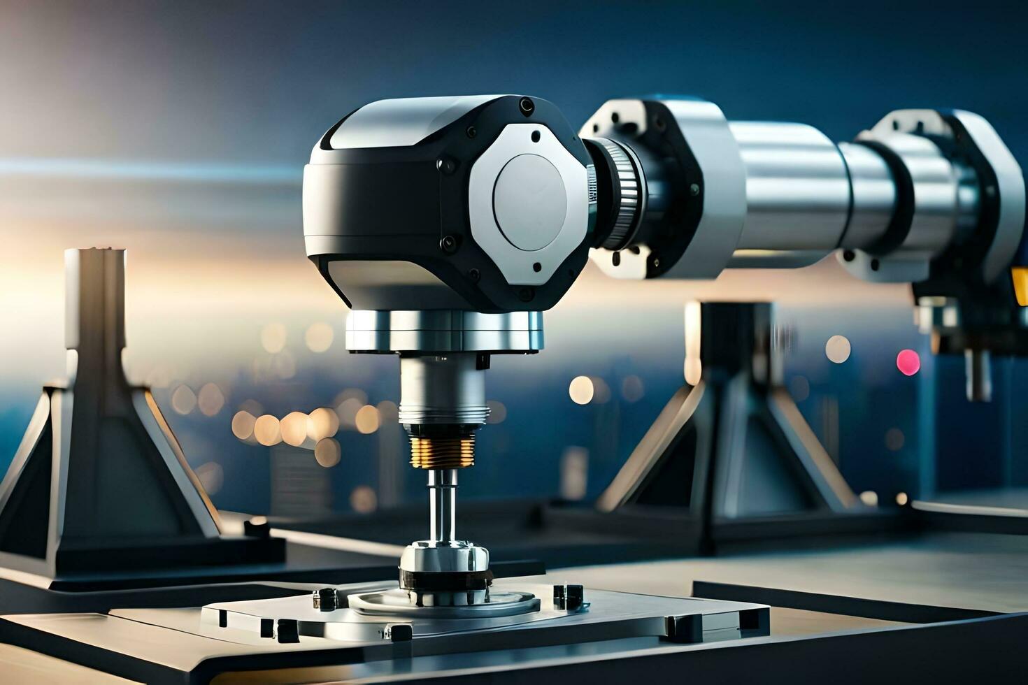 a robotic arm is sitting on top of a machine. AI-Generated photo
