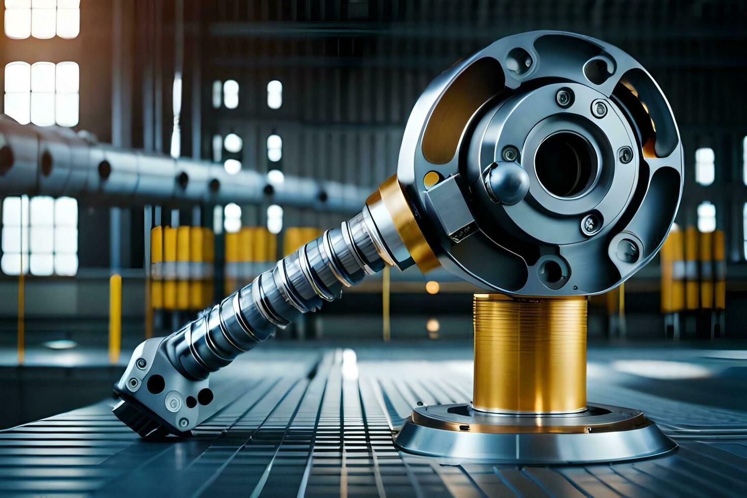 a metal pipe with a metal rod on top. AI-Generated photo