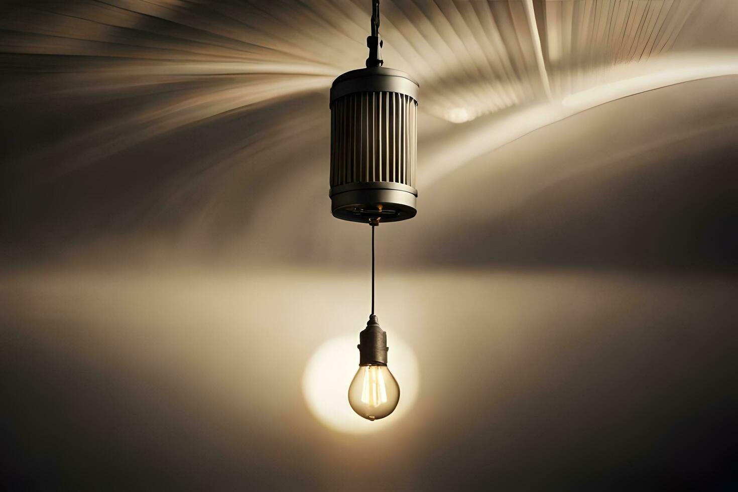 a light bulb hanging from a ceiling. AI-Generated photo