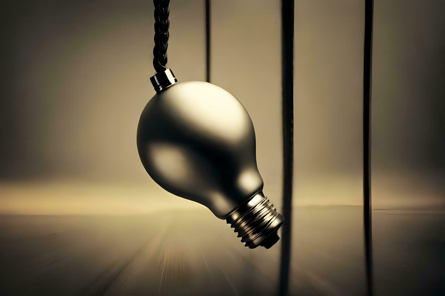 a light bulb hanging from a string. AI-Generated photo