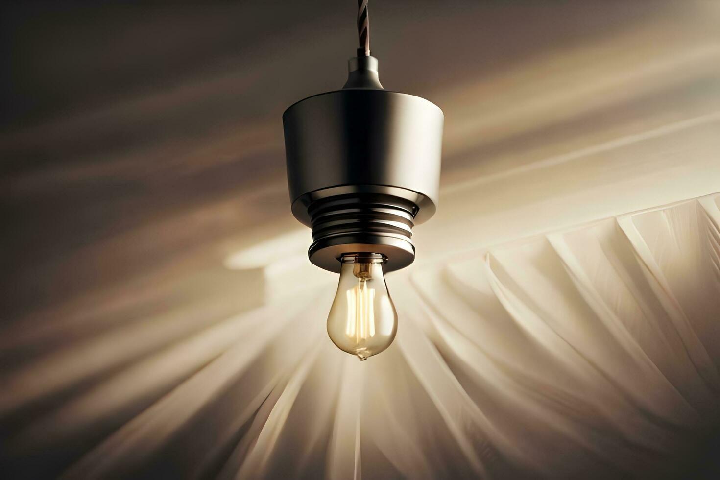 a light bulb hanging from a ceiling. AI-Generated photo